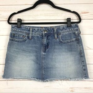 Fossil Bella Distressed Denim Mini Skirt Sz 6